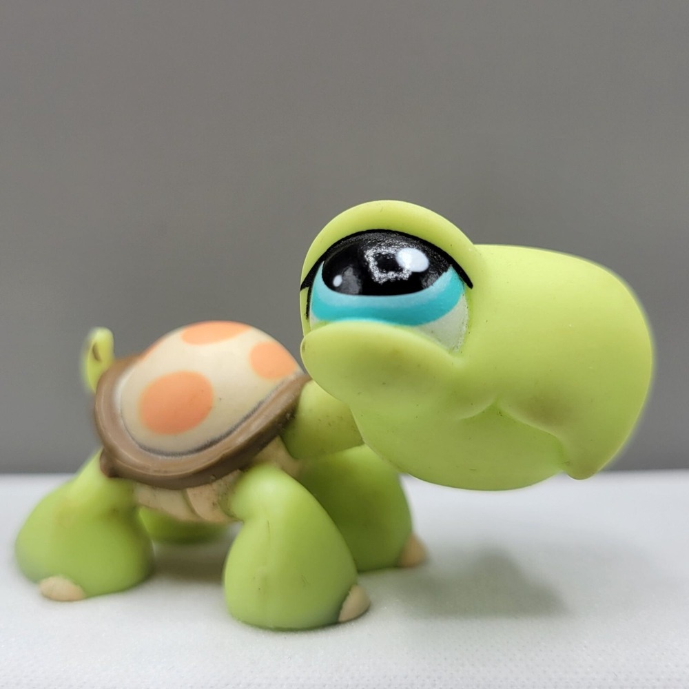 Littlest Pet Shop #984 Green Turtle Tortoise Tan Shell Orange Spot Hasbro Figure